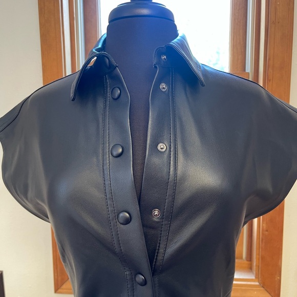 NWOT Zara Faux Leather Dress - Picture 2 of 5